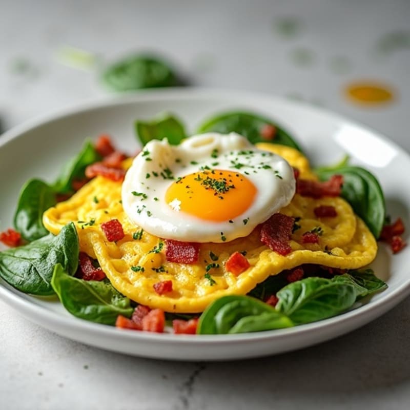 Egg White Scramble with Spinach and Turkey Bacon