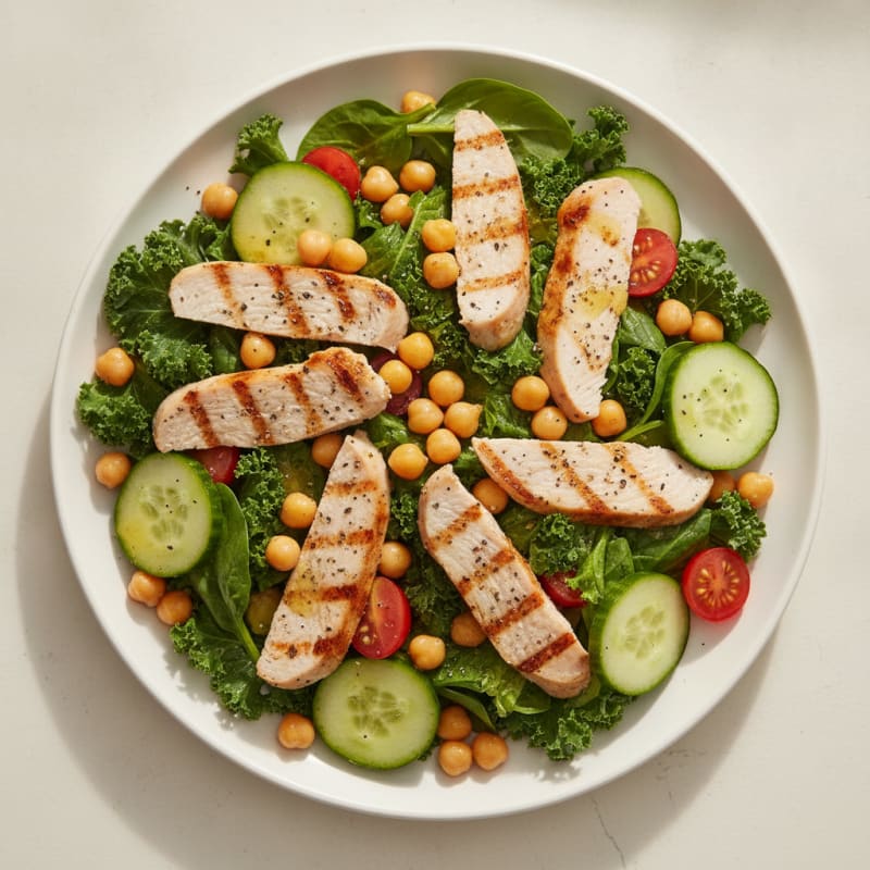 Grilled Turkey Breast Salad with Chickpeas and Lemon Vinaigrette