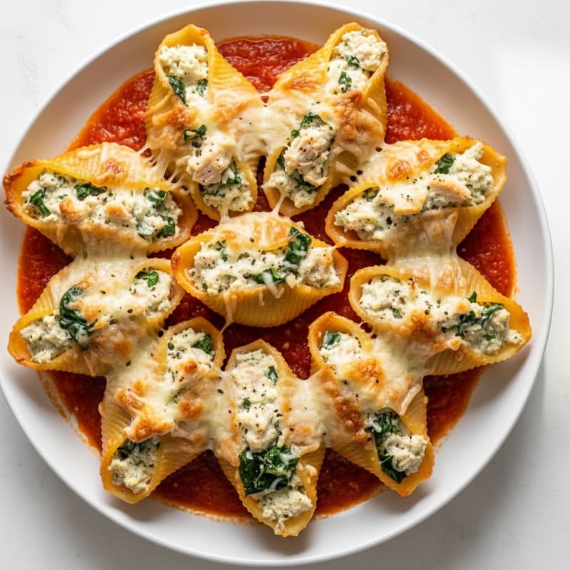 Baked Spinach Ricotta Stuffed Shells