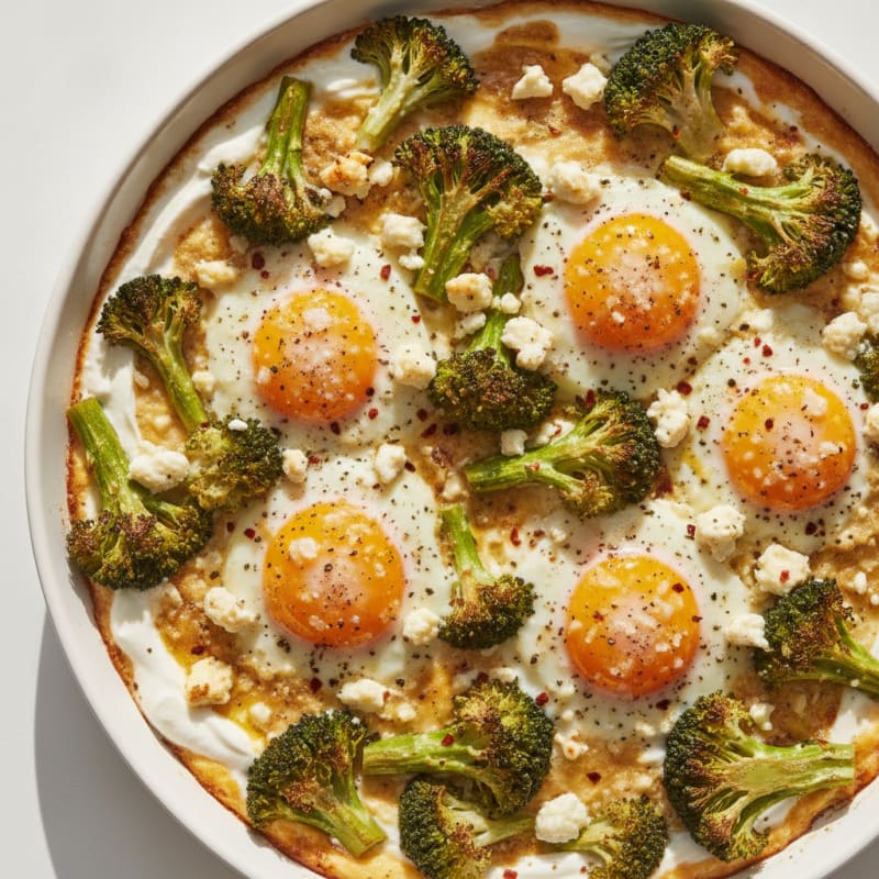Baked Eggs with Roasted Broccoli