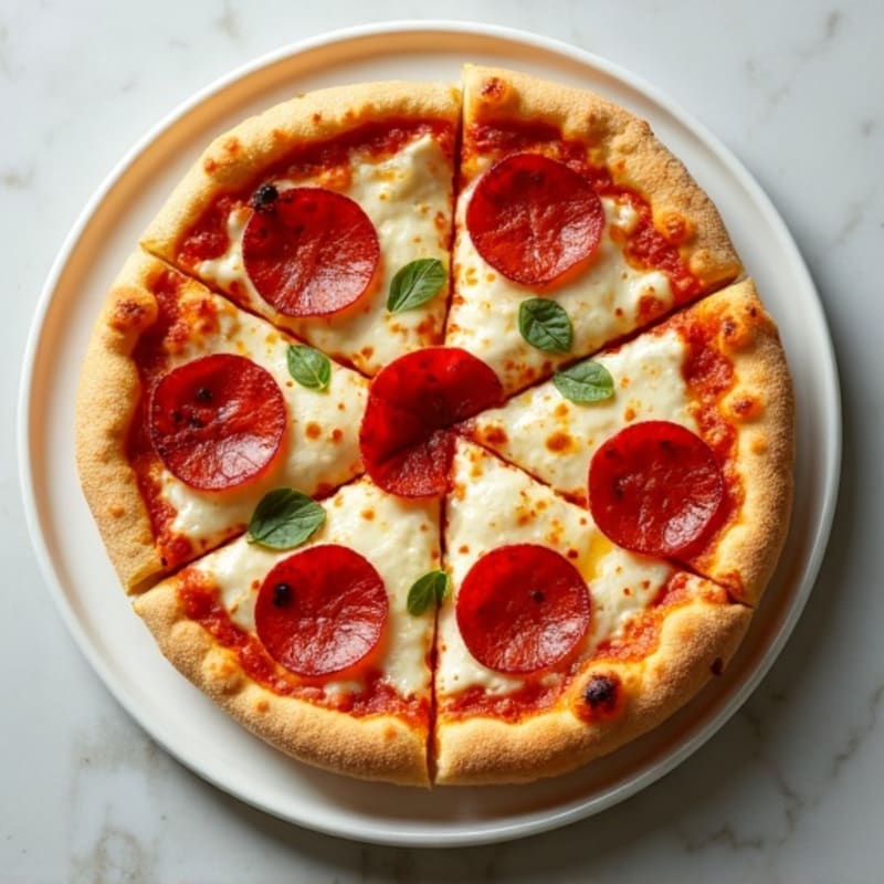 Crispy Cauliflower Crust Pizza with Ricotta and Turkey Pepperoni