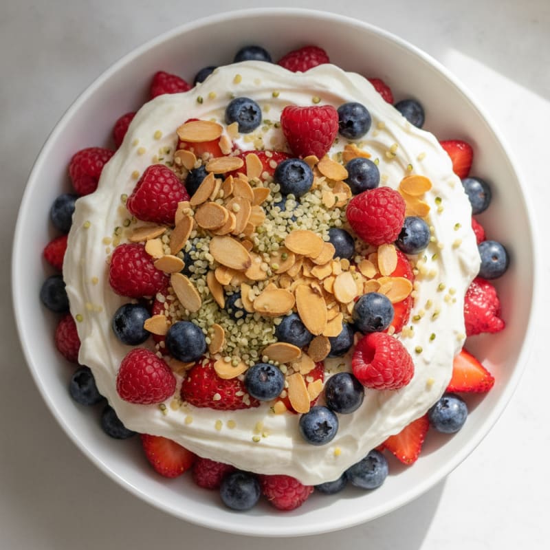 Greek Yogurt Protein Parfait with Mixed Berries