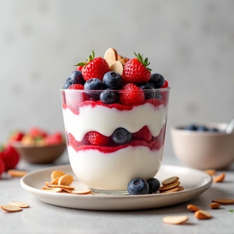 Greek Yogurt Protein Parfait with Berries and Almonds