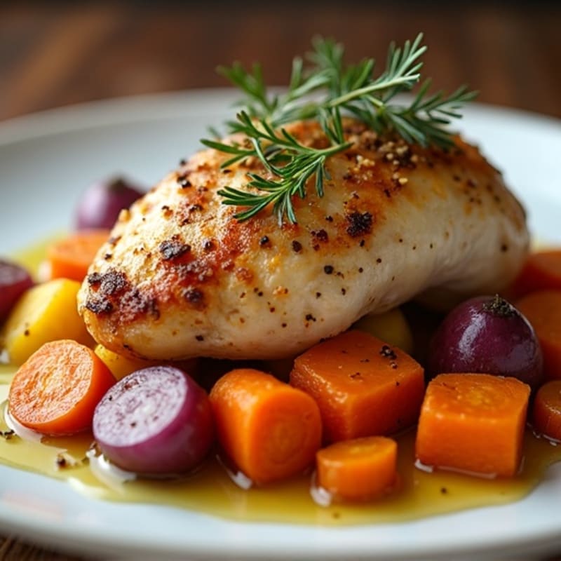 Herb-Roasted Chicken with Roasted Root Vegetables