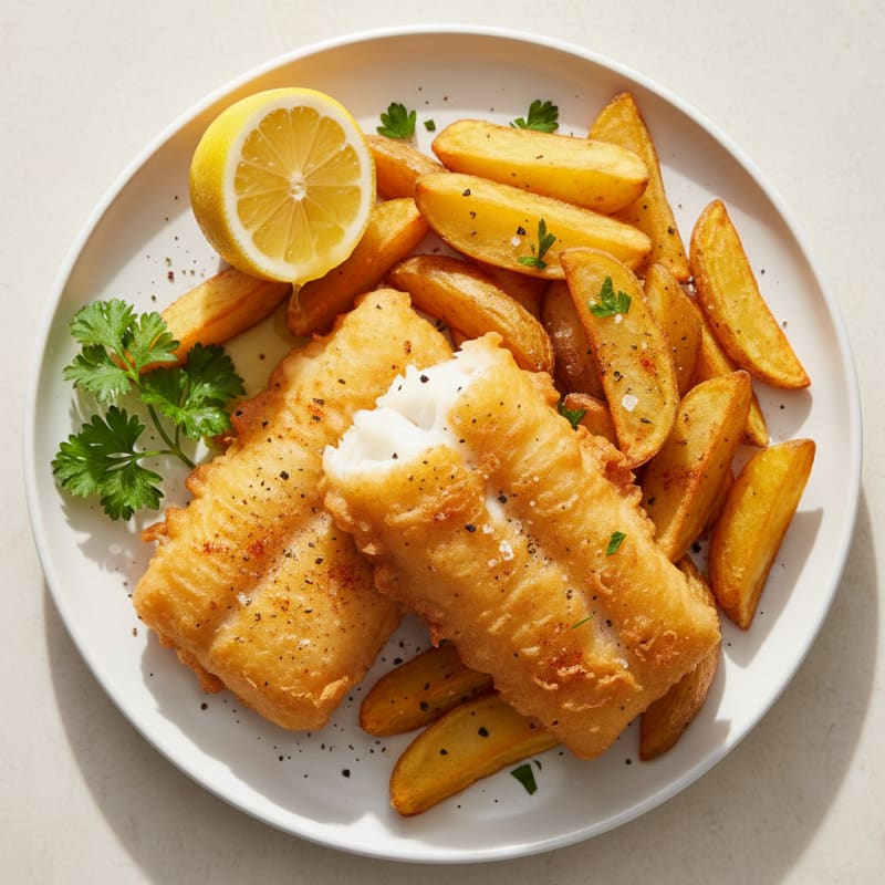 Classic Beer-Battered Cod and Chips