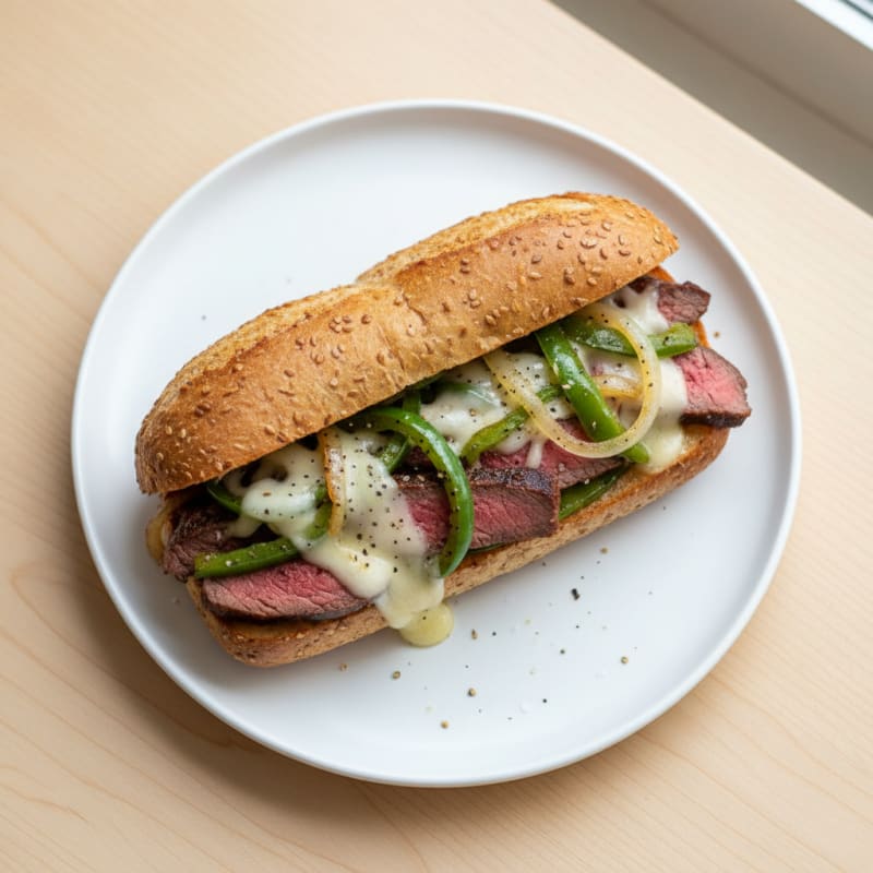 Clean-Eating Philly Cheesesteak Sandwich