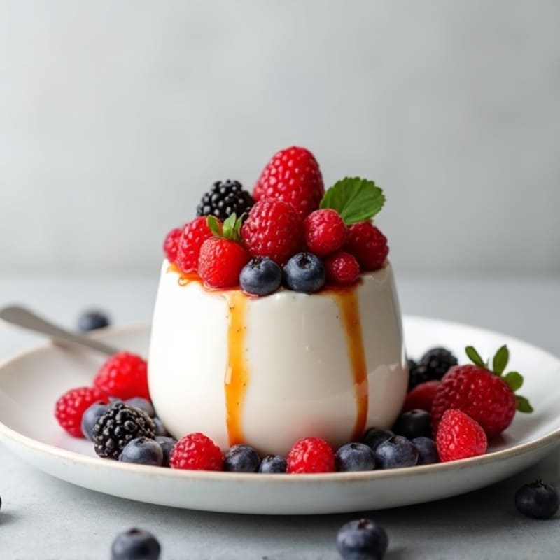 Greek Yogurt Protein Mousse with Mixed Berries