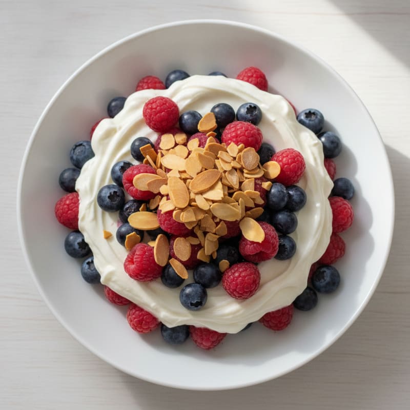 Greek Yogurt Protein Parfait with Mixed Berries