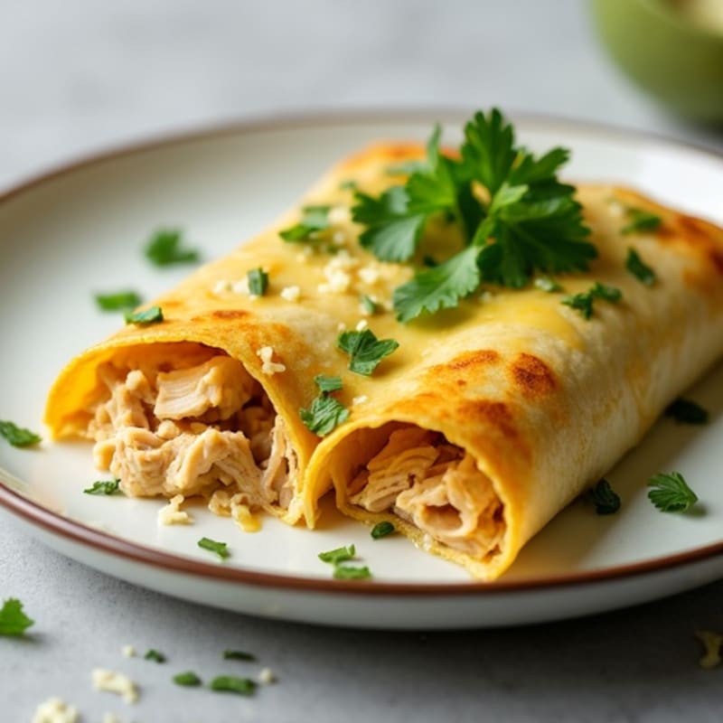 Creamy Green Chile Chicken Enchiladas