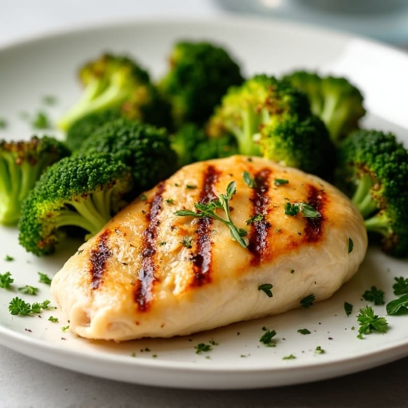 Lemon-Herb Grilled Chicken with Crispy Roasted Broccoli