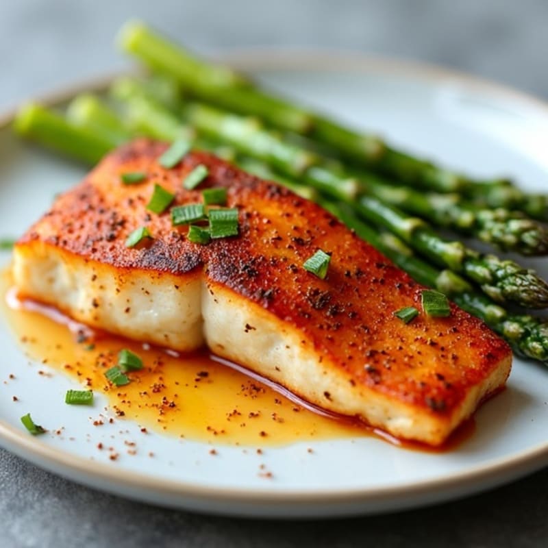 Healthy Spicy Blackened Catfish with Roasted Asparagus