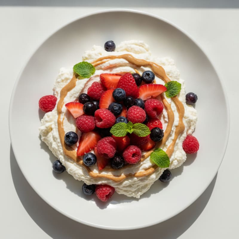 Silky Greek Yogurt Protein Mousse with Mixed Berries