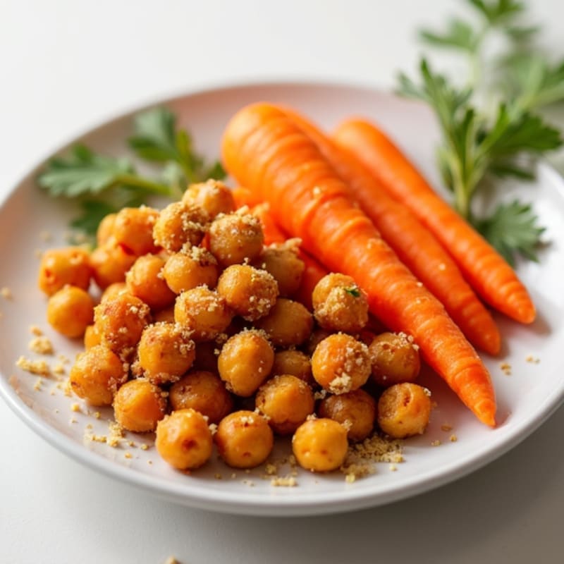 Crunchy Roasted Chickpeas with Baby Carrots