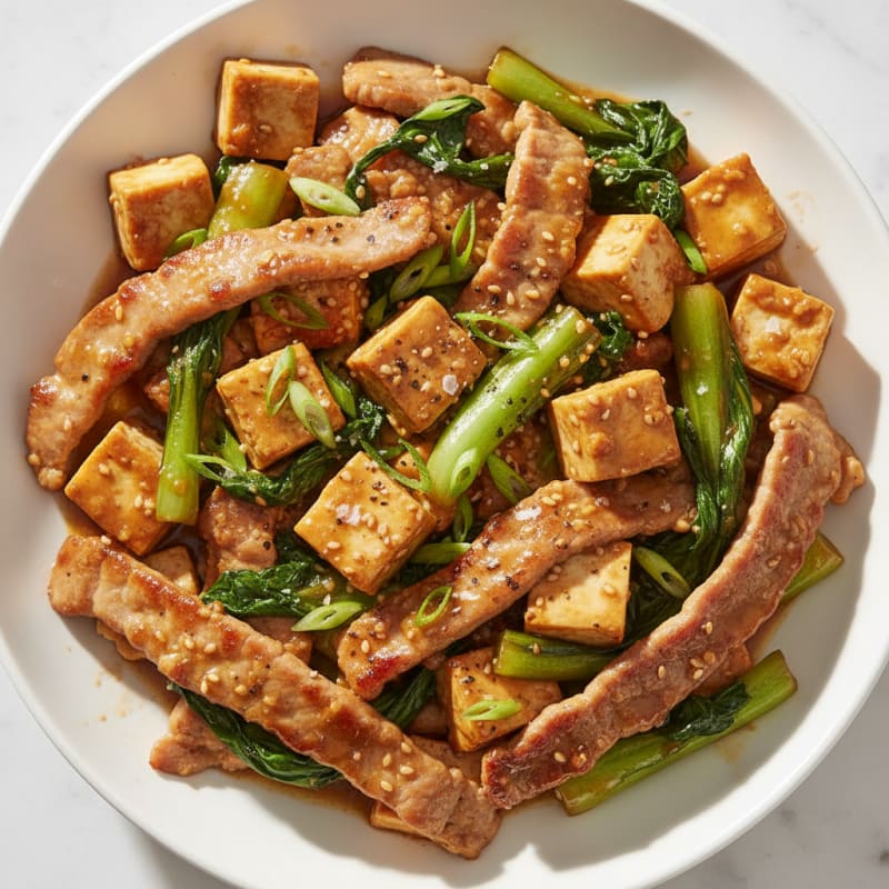 Tender Pork and Silky Tofu Stir-Fry