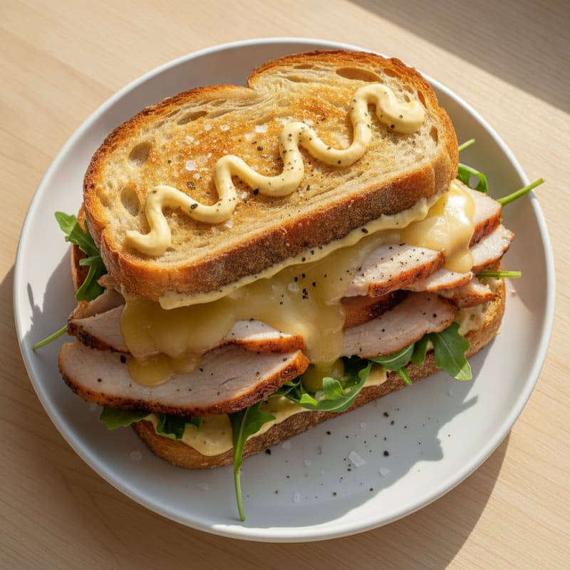 Honey Turkey and Cheddar Sourdough Sandwich