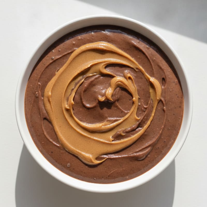 Protein Chocolate Pudding with Peanut Butter Swirl