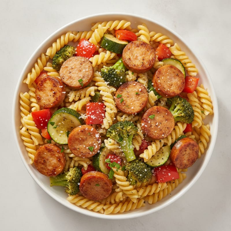 Chicken Sausage Pasta with Roasted Vegetables