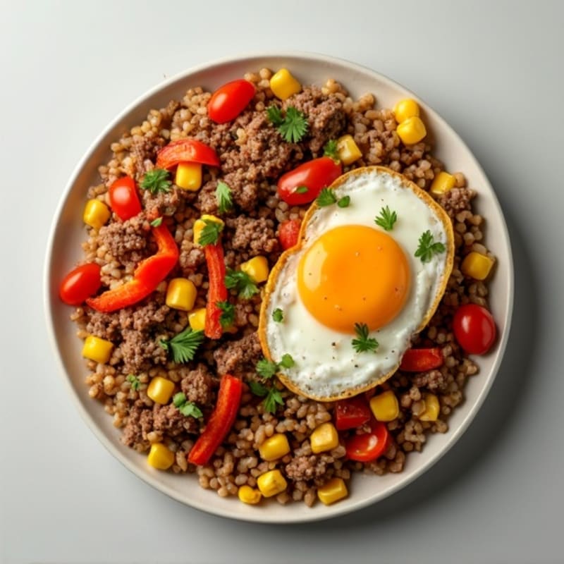 Hearty Lean Ground Beef and Rice Skillet with Sweet Corn
