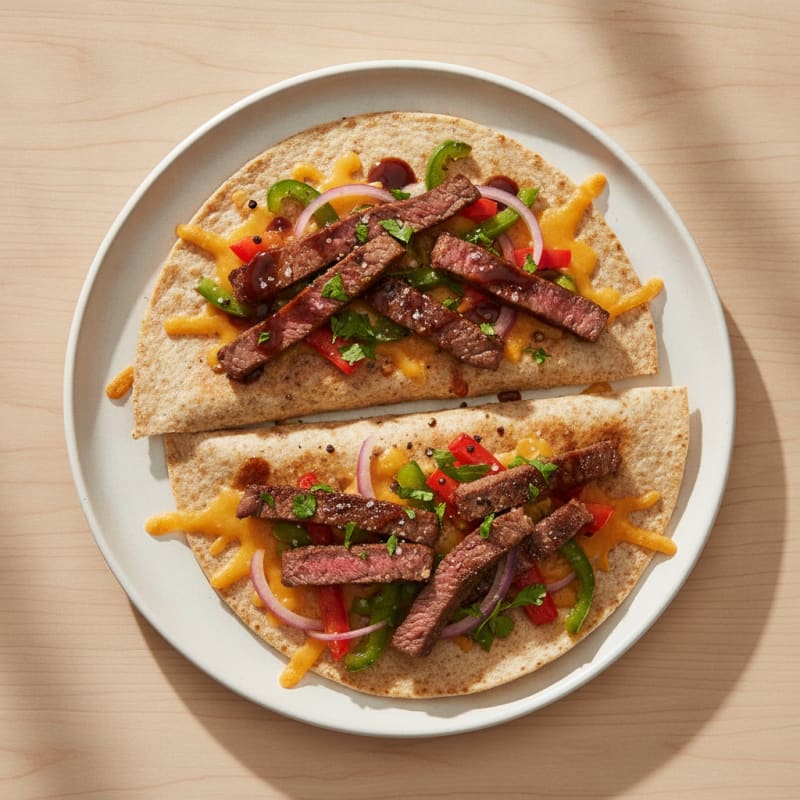 Pan-Seared Steak and Pepper Quesadillas