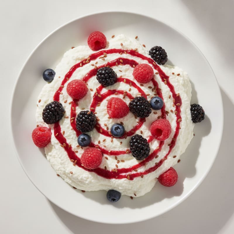 Silky Greek Yogurt Protein Mousse with Mixed Berries
