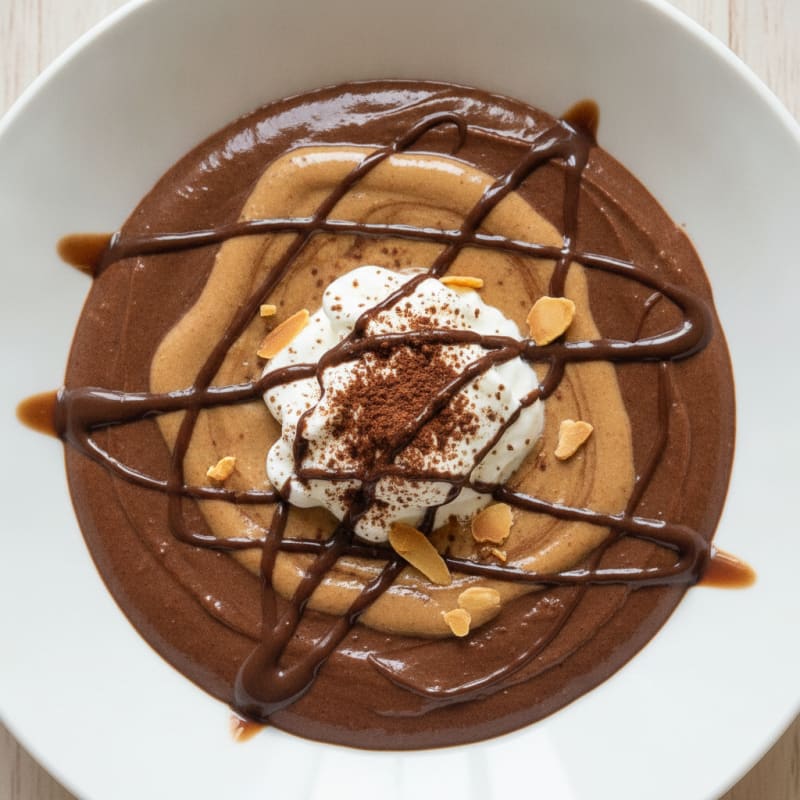Silky Chocolate Protein Pudding with Almond Butter