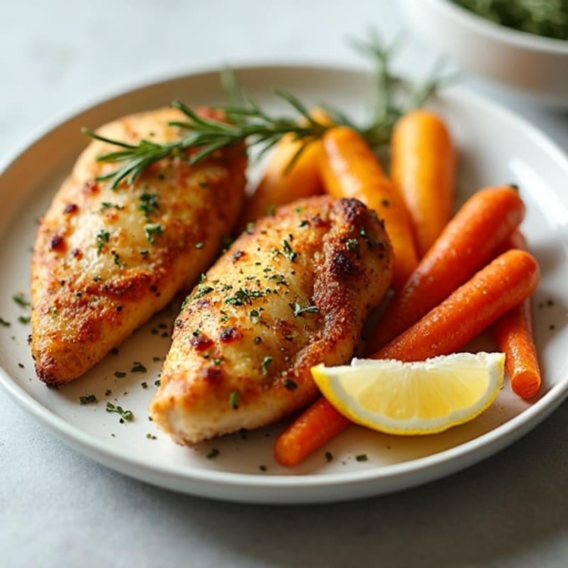 Crispy Lemon Herb Chicken with Roasted Root Vegetables