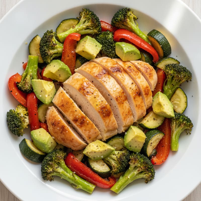 Chicken and Roasted Vegetable Bowl