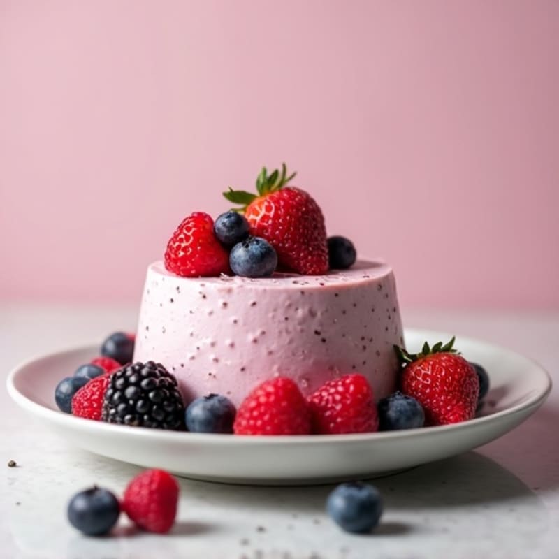 Greek Yogurt Protein Mousse with Mixed Berries