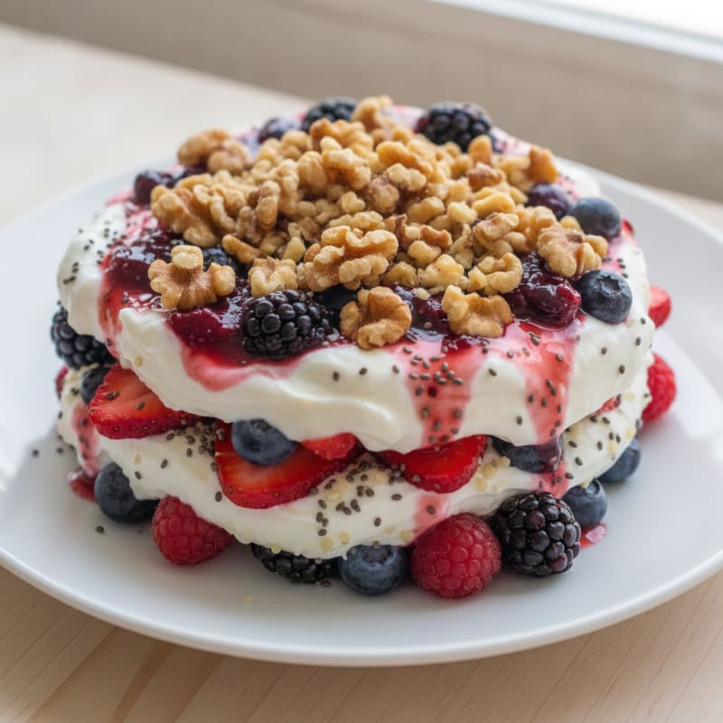 Greek Yogurt Protein Parfait with Mixed Berries