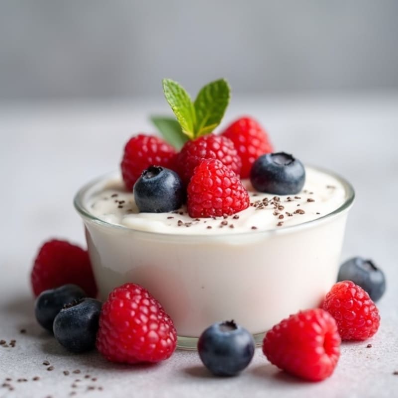 Silky Greek Yogurt Protein Mousse with Mixed Berries
