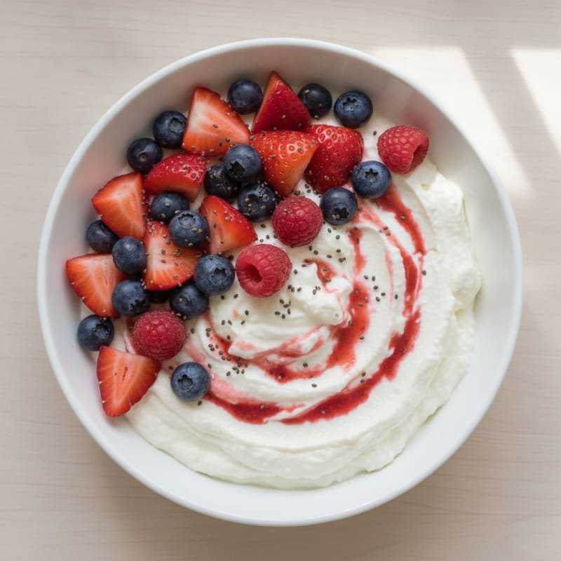 Creamy Greek Yogurt Protein Pudding with Berries