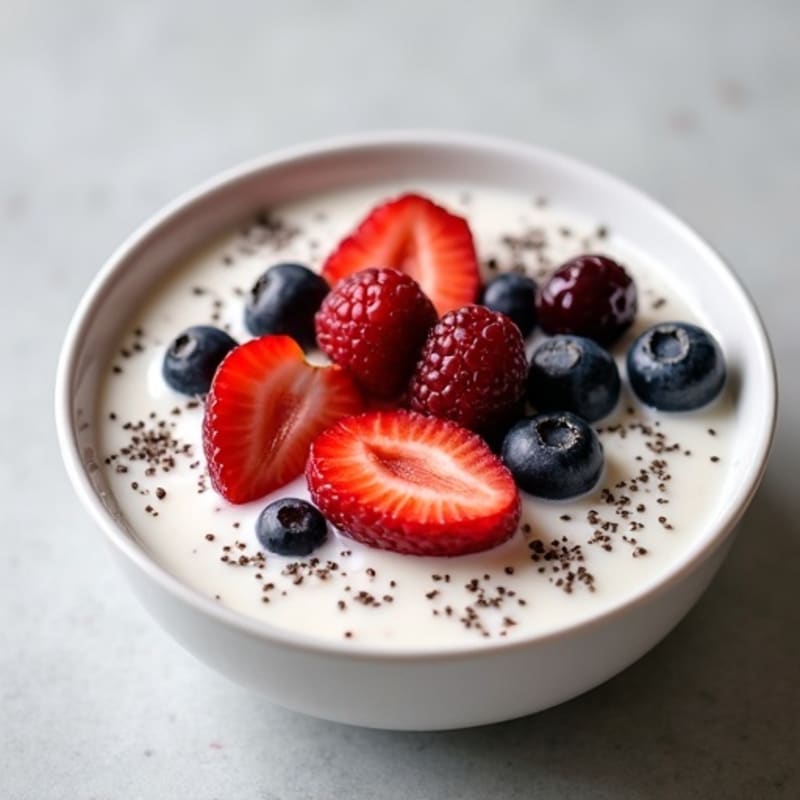 Silky Greek Yogurt Protein Pudding with Mixed Berries