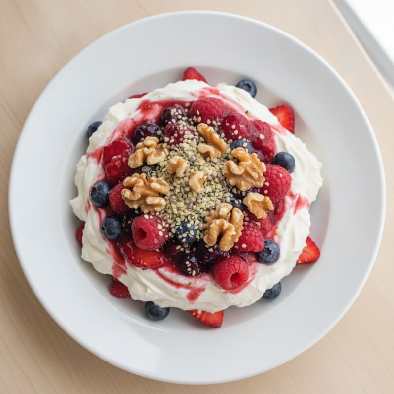 Greek Yogurt Protein Parfait with Mixed Berries