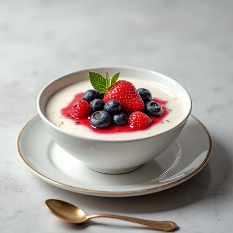 Silky Greek Yogurt Protein Pudding with Berries