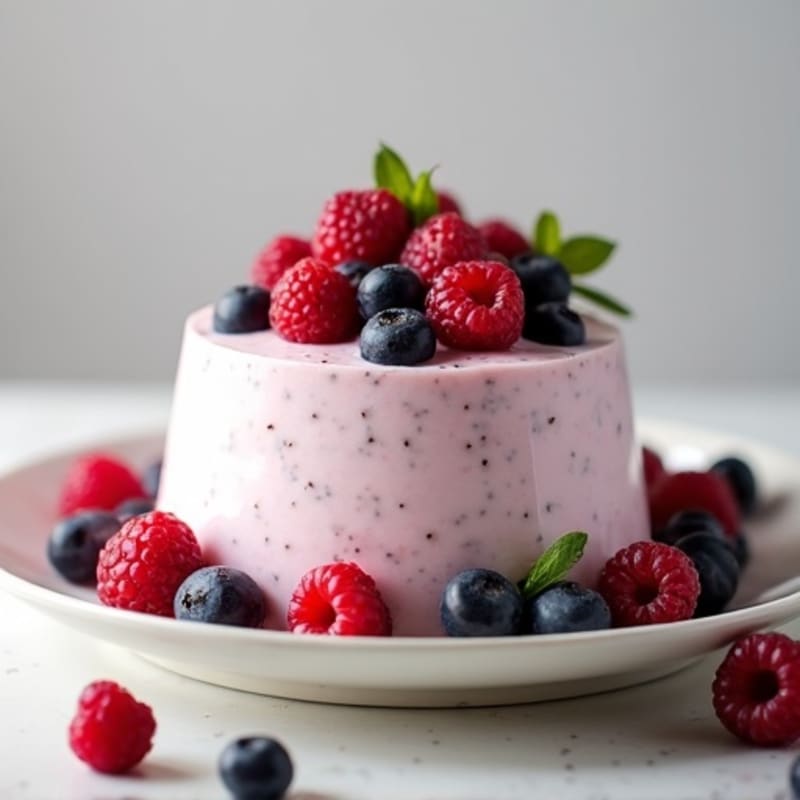 Greek Yogurt Protein Mousse with Mixed Berries
