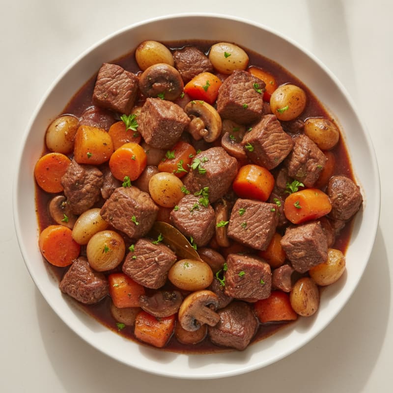 Beef Bourguignon with Root Vegetables