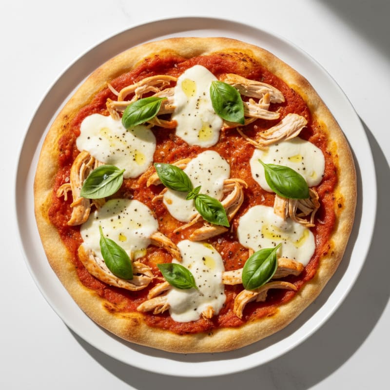 Crispy Golden Margherita Pizza with Basil