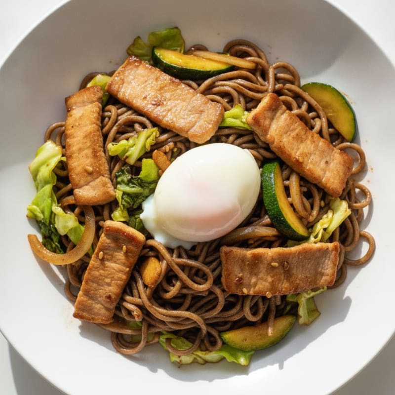 Savory Black Bean Noodles with Pork
