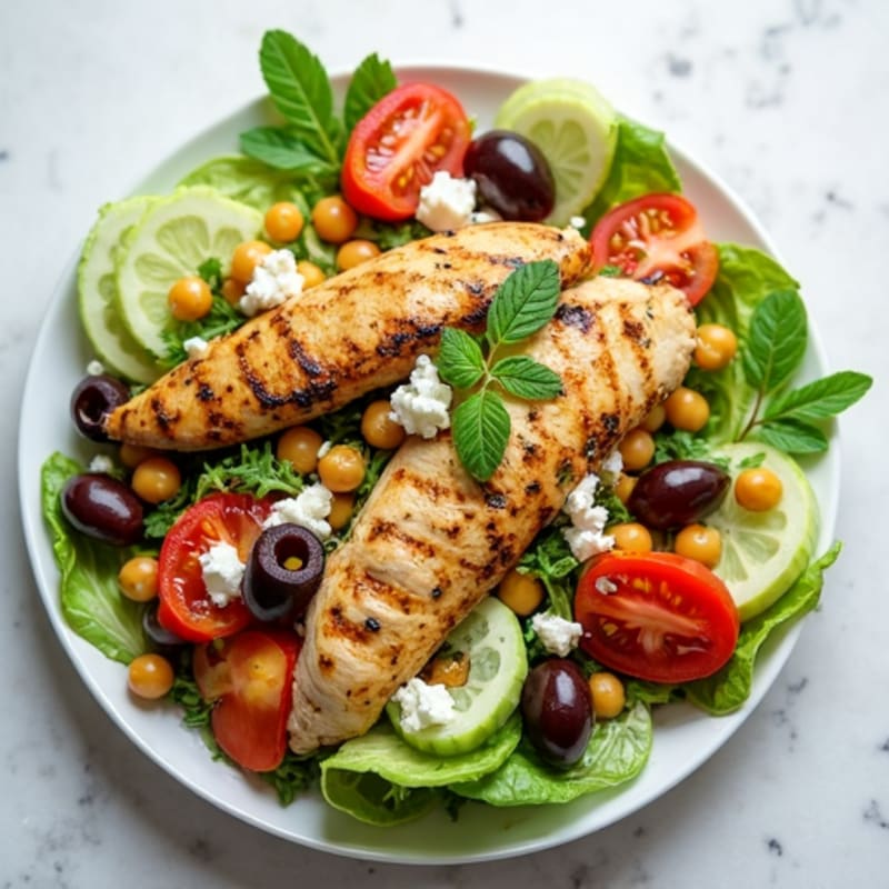 Fresh Mediterranean Chopped Salad with Herb-Marinated Feta