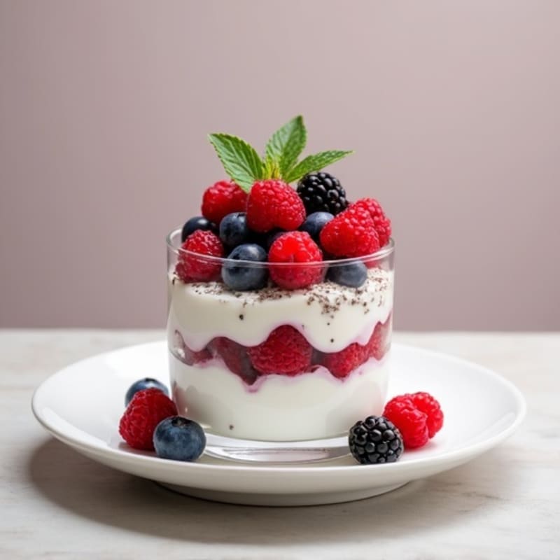 Greek Yogurt Protein Parfait with Mixed Berries
