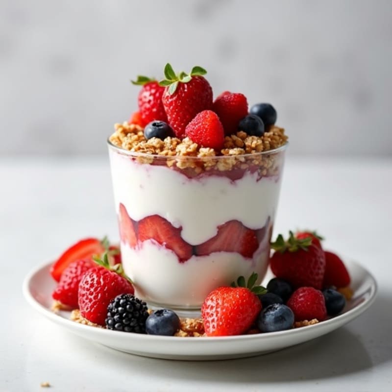 Creamy Yogurt Parfait with Fresh Berries and Crunchy Granola
