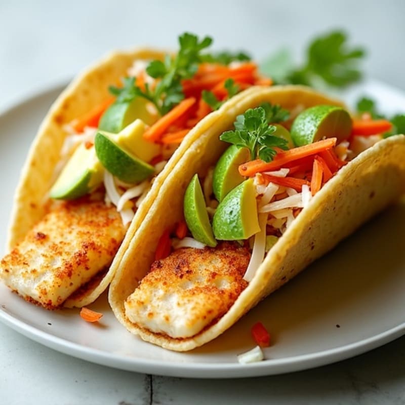 Crispy Baked Fish Tacos with Zesty Cabbage Slaw