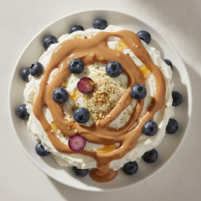 Greek Yogurt Protein Parfait with Almond Butter and Berries