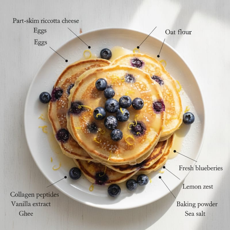 Blueberry Ricotta Pancakes with Lemon Zest