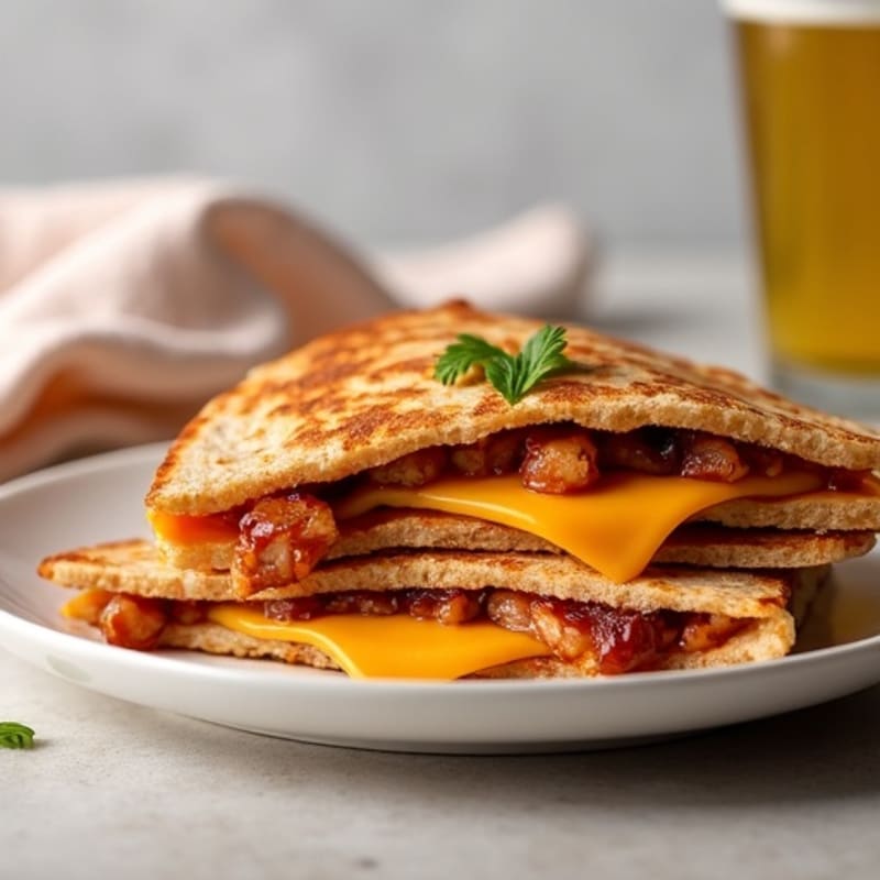 Crispy Whole Wheat BBQ Chicken Quesadilla