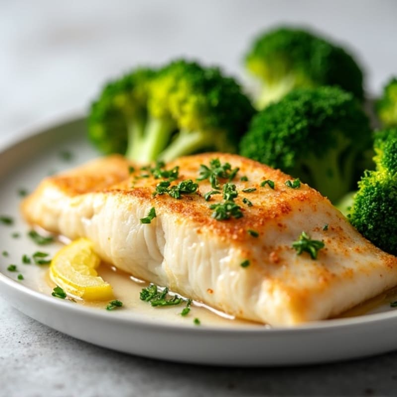 Lemon Garlic Tilapia with Steamed Broccoli