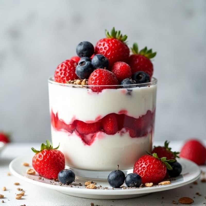 Greek Yogurt Protein Parfait with Mixed Berries