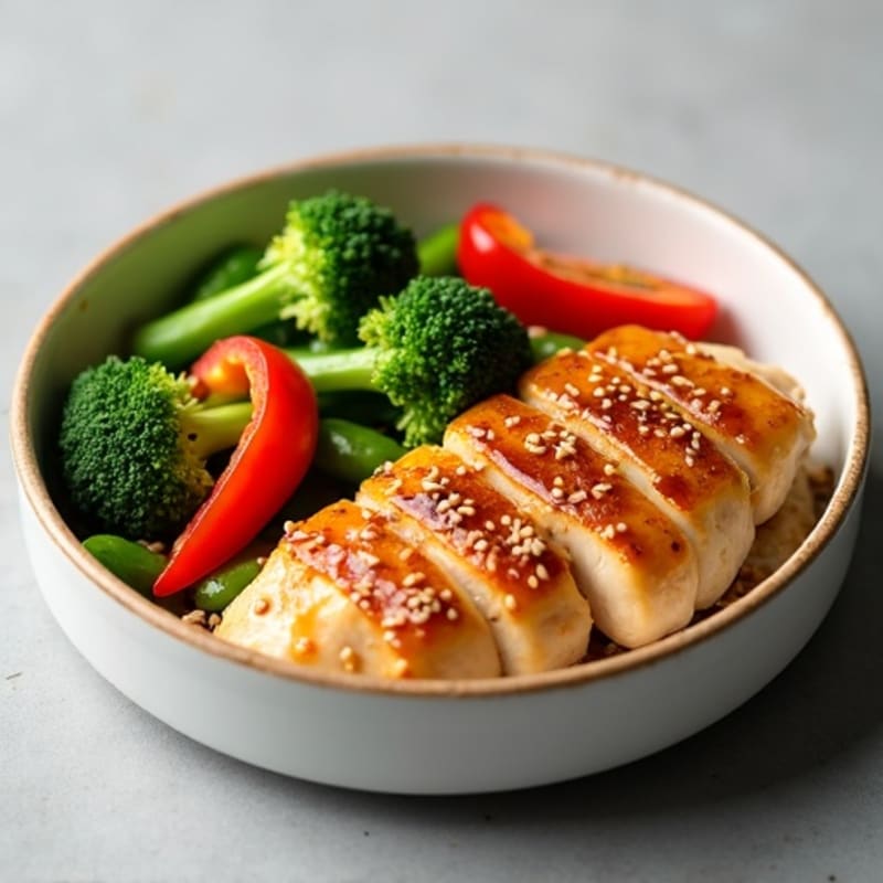 Honey-Ginger Glazed Chicken with Sesame Vegetables