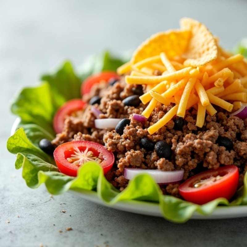 Lean Ground Beef Taco Salad with Fresh Veggies