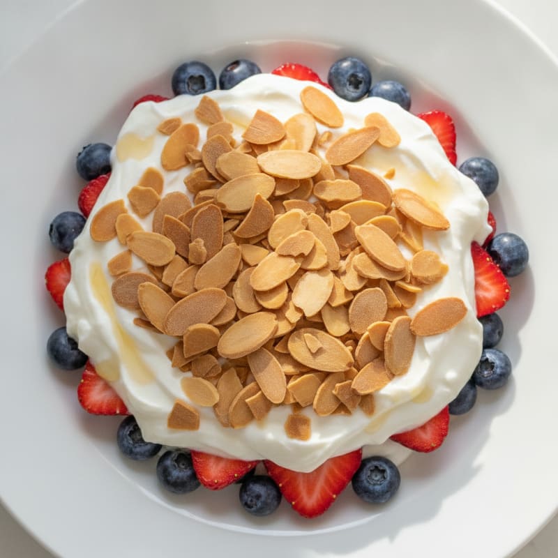 Creamy Greek Yogurt Protein Parfait with Berries and Almonds